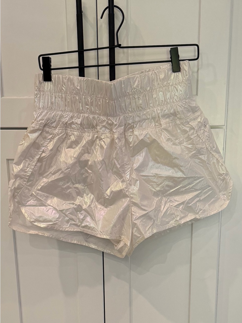 FP Movement by Free People - The Way Home Shine Shorts - White Iridescent- Large - Picture 2 of 4